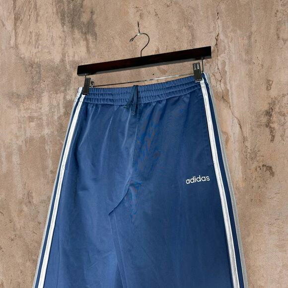 adidas Other - Vintage Y2K Adidas Sweatpants Youth L Slate Blue Polyester Joggers 3 Stripes